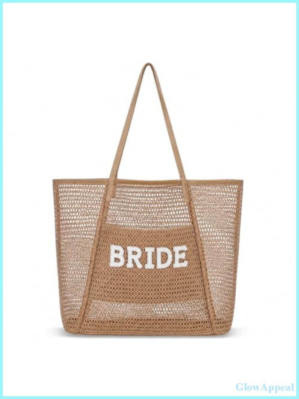 Bride Mesh Tote with Pearl Embellishment Nylon Wedding Beach Bag